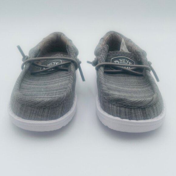 HEY DUDE Wally Toddler Casual Slip On Shoes Gray Linen Blend - Size 7 - Picture 2 of 10